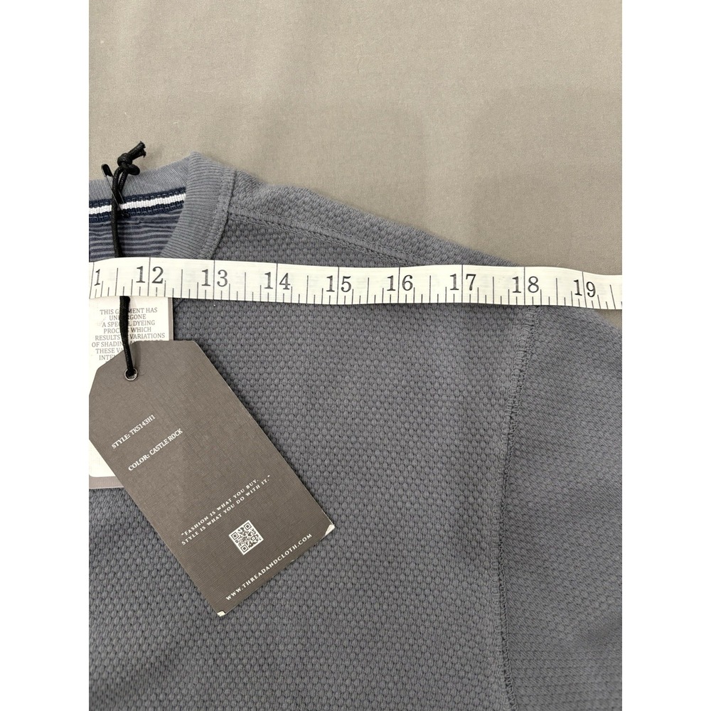 Thread & Cloth NWT Men's Short Sleeve Blue Henley Shirt Size Small Casual Office - Picture 5 of 10